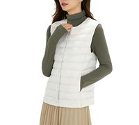 Genérico Forro Polar Mujer Categoria de Productos Chaquetas Casual para Mujer | Título del Producto Chaleco Corto de plumón Ligero con Cuello Redondo y Cuello en V para Mujer (White, XXL)