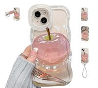 Genérico Forubom Fruit Pattern Transparent Phone Case, Soft Silicone Anti-Fall All-Inclusive Mobile Case with Double Stand for iPhone 16/15/14ProMax (for iPhone 16 Plus,White)