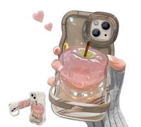 Genérico Forubom Fruit Pattern Transparent Phone Case, Soft Silicone Anti-Fall All-Inclusive Mobile Case with Lanyard & Double Stand for iPhone 16/15/14/13ProMax (13 ProMax,Gray)
