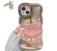 Genérico Forubom Fruit Pattern Transparent Phone Case, Soft Silicone Anti-Fall All-Inclusive Mobile Case with Lanyard & Double Stand for iPhone 16/15/14/13 ProMax (for iPhone 15 Plus,Gray)