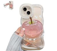 Genérico Forubom Fruit Pattern Transparent Phone Case, Soft Silicone Anti-Fall All-Inclusive Mobile Case with Lanyard & Double Stand for iPhone 16/15/14/13 ProMax (for iPhone 16 Pro,White)