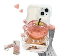 Genérico Forubom Fruit Pattern Transparent Phone Case, Soft Silicone Anti-Fall All-Inclusive Mobile Case with Lanyard & Double Stand for iPhone 16/15/14/13ProMax (15,White)