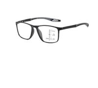 Genérico Fotocromáticas Progresivas anteojos de lectura Lente Clara Comodas TR90 Marco protección UV para unisex(Black/Gray,3.5x)