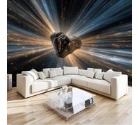Genérico Fotomural Ciencia Ficción Meteoro Universo Vasto Espacio 400 x 280 cm Papel Pintado Fotográfico TNT - Decoración Pared TV, Póster para Cuarto Infantil, Salón Dormitorio u Oficina - Negro