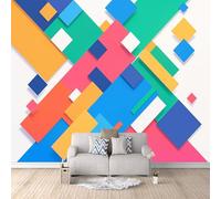 Genérico Fotomurales Geometría 200x140 cm Papel Pintado Abstracto Impresión 3D Pared Tela no Tejida Fácil de Instalar Limpiar Poster Ideal para Salones Cocinas Pasillos Papel Pintado Pared Dormitorio