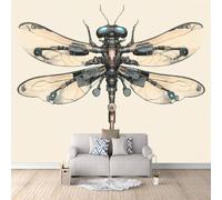 Genérico Fotomurales Libélula 300x210 cm Papel Pintado Insectos Impresión 3D Pared Tela no Tejida Fácil de Instalar Limpiar Poster Ideal para Salones Cocinas Pasillos Papel Pintado Pared Dormitorio