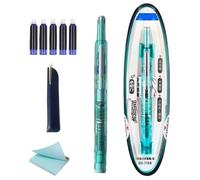 Genérico Fountain Pens For Writing | 18cm Fine Nib Blue Ink Pen | Long Serving Non-slip Grip Stationary Supplies For Sketching Lettering Doodling Text Highlighting