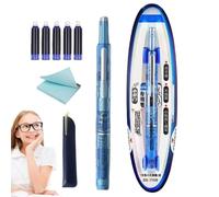 Genérico Fountain Pens For Writing | 18cm Fine Nib Blue Ink Pen | Long Serving Non-slip Grip Stationary Supplies For Sketching Lettering Doodling Text Highlighting