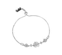 Genérico Four Clover Bracelet, Clover Jewelry Charm Bangle, 2.36x1.57x1.18 inches Elegant Everyday Lightweight Adjustable, Wrist Accessory for Comfort Stacking Style, Women, Wear Travel