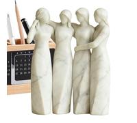 Genérico Four Sisters Statue - Friendship Ornament, Home Decoration, Collectors Figure, Bookcase Window Sill, Bookshelf Display Cabinet, Bedside Study Bedroom Living Room Resin Stone Grey Tan