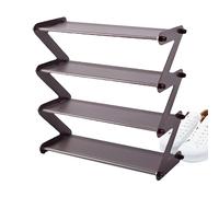 Genérico Four Tier Small Kicks Rack, Stackable Shoe Organizer, Sturdy Narrow Sneaker Shelf, Waterproof Design, Space Saving, (18.9 * 7.48 * 18.11 Inches), Perfect For Closet Entryway Hallway