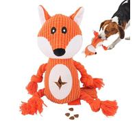 Genérico Fox Dog Toy- 30cm Plush Toy, Pineapple Velvet Stuffed, Interactive Chew toywith Knotted Cotton Ropes | Durable Dog Plush for Large Dogs and Medium Dogs Playtime Training and Teething