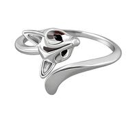 Genérico Fox Jewelry Ring, Open Style Animal Band, Tarnish Resistant Fashion Ring Accessory, Silver Gold Finish Fox Design Ornament, Gift Idea for Women Girls Holiday Birthday Wear 0.78inch