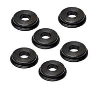 Genérico FPS Softair Casquillos de Acero CNC, 6 Piezas, Negro, 8mm Diámetro Exterior, Perfil Bajo 1.9mm, para Cajas de Engranajes Airsoft