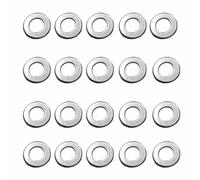 Genérico FPS Softair Set de 20 Arandelas de shimeado para Gearbox de Airsoft, Acero ST 2 K60, 3mm Interior/6mm Exterior, 0.20mm Espesor, Plata, para Ajuste Preciso de Engranajes