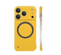 Genérico Frameless Magnetic Series Designed for iPhone 17 Full Range,Curranet Magnetic Frameless Hard Case,Compatible with Magsafe&Wireless Charging (iPhone 16 Pro,Yellow)