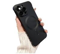 Genérico Frameless Matte Ultra Thin Magnetic Phone Case, Metallic Paint Borderless Minimalist Design, for iPhone Case 16/15/14/13/12 Pro MAX (For iPhone 13 Pro,Negro)