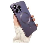 Genérico Frameless Matte Ultra Thin Magnetic Phone Case, Metallic Paint Borderless Minimalist Design, for iPhone Case 16/15/14/13/12 Pro MAX (For iPhone 16 Pro,Purple)