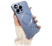 Genérico Frameless Matte Ultra Thin Magnetic Phone Case, Metallic Paint Borderless Minimalist Design, for iPhone Case 16/15/14/13/12 Pro MAX (For iPhone 13 Pro,Light Blue)