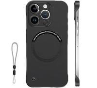 Genérico Frameless Matte Ultra Thin Magnetic Slim Case for iPhone16 15 14 13 12 Pro MAX,Compatible with Magsafe (Nero,iPhone 14)