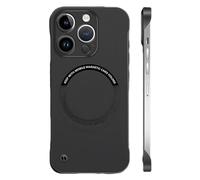 Genérico Frameless Matte Ultra Thin Magnetic Slim Case, Hard Pc Slim Case Compatible with Magsafe for iPhone 16 15 14 13 12 Pro MAX Plus (Negro,for iPhone 16)