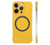 Genérico Frameless Matte Ultra Thin Magnetic Slim Case, Hard Pc Slim Case Compatible with Magsafe for iPhone 16 15 14 13 12 Pro MAX Plus (Amarillo,for iPhone 15 Pro)