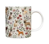 Genérico francés Bulldog Coffee Mug - Taza de cerámica Drinking Cup | Multifunctional Drink Mug with Heat Retention, Dishwasher Safe Cup for Tea, Coffee, Hot Chocolate, Beverage Drinkware,
