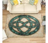 Genérico Franela Alfombras de Habitacion Antideslizantes 160x230 cm GeometríA del Nudo Celta Tapete Suave Que No se Desprende, Color Retro Alfombras para Interiores para Sala, Dormitorio, Comedor