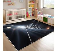 Genérico Franela Alfombras de Habitacion Antideslizantes 180x240 cm Negro Tapete Suave Que No se Desprende, Banderas de Deportes de Motor Alfombras para Interiores para Sala, Dormitorio, Comedor