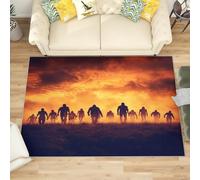 Genérico Franela Alfombras de Habitacion Antideslizantes 80x150 cm PatróN Abstracto de Zombi Tapete Suave Que No se Desprende, Color Naranja Alfombras para Interiores para Sala, Dormitorio, Comedor