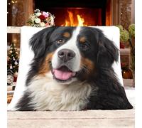 Genérico Franela Manta XL 130x150cm Animal Perro De MontañA BernéS Mantas Polar Manta Gruesa Sofá Suave Caliente Transpirable Blanco para Cama Sofá Sillón y Viaje Uso Diario Decoración del hogar