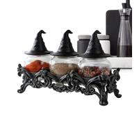 Genérico Frasco Decorativo de Botica Brujeril | de Sombrero de de Vidrio Retro | Tarro para Almacenar Sal, Pimienta o Té - Decoración para Encimera, Hogar, Apartamento, Regalo de