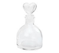 Genérico Frascos de Fragancia de Vidrio Rellenable 150 Ml 2 Unidades Tapa en Forma de Corazón, Botellas Vacías para Almacenar Esencias y Perfumes, Envases Reutilizables para Decoración