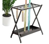 Genérico Freestanding Umbrella Holder, 18-Grid Storage Organizer, Metal Stand with Hooks, Removable Drip Tray, Rust-Resistant Design, Ideal for Entryway, Hotel, Office, Home Organization