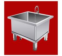 Genérico Fregadero de Acero Inoxidable para fregona - Lavabo de Suelo con desagüe y colador para cocinas comerciales, restaurantes y garajes - Plateado, 100 x 50 x 50 cm