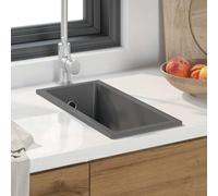 Genérico Fregadero de Cocina Gris 21 x 44 x 14 cm Granito,Bricolaje,Fontanería,Piezas para fontanería,Lavabos y fregaderos,Fregaderos,Gris,8 KG,4012356