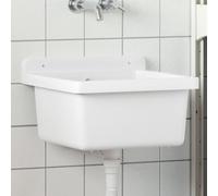 Genérico Fregadero Lavabo de Pared Resina Blanco 40x40x24 cm,Bricolaje,Fontanería,Piezas para fontanería,Lavabos y fregaderos,Fregaderos-4002793