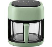 Genérico Freidora Aire Cristal 4,5L sin Aceite, Air Fryer Vidrio con Ventana Visible 360°, Temperatura Regulable 80-190 °C, multifunción Saludable 1350WGreen,One Size