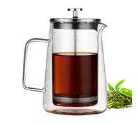 Genérico French Coffee Press - Glass Insulated Kettle, Large Size with Spill Resistant Lid for Hot Coffee Tea Drinks, Premium Material for Safe Food Prep, Travel Friendly Coffees Maker