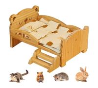 Generico Frettchenbett | Holz Schlafmöbel Für Kleintiere | Bett Aus Holz Für Meerschweinchen Gefertigt - Geeignet Für Hamster, Zwerghamster, Rennmäuse, Igel, Chinchillas, Kaninchen Und