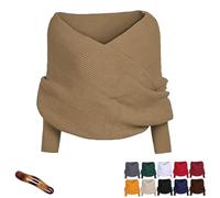 Genérico Freyaharper Scarves, Multifunctional Scarf with Sleeves for Women Cozy Knitted Shawl, Sweater for Women Girl (Khaki)