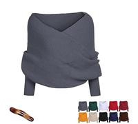 Genérico Freyaharper Scarves, Multifunctional Scarf with Sleeves for Women Cozy Knitted Shawl, Sweater for Women Girl (dark Gray)