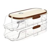 Genérico Fridge Egg Organizer - Side Door Storage Rack, Efficient Counter Saver, Smooth Rolling Egg Holder | Transparent Premium Tray, Non Slip Refrigerator Container, Compact Kitchen Solution