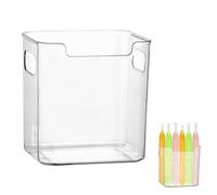 Genérico Fridge Organizers and Storage, Clear Stackable Shelf Box with Transparent Design and Space Saving Modular Structure, Refrigerator Organizer Bins for Kitchen Sink Closet Home Desk Vanity Dorm