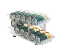 Genérico Fridge Soda Can Organizer, Refrigerator Can Organizers, Expandable Adjustable Automatic Rolling Storage Rack, Space-Saving Design for Juice, Beer, Yogurt, Coffee, Transparent