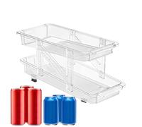 Genérico Fridge Soda Can Organizer, Refrigerator Can Storage Rack, 14.17x9.37x6.42 Inches Expandable Automatic Rolling Design, Space Saving Beverage Dispenser for Pantry and Cabinet Use