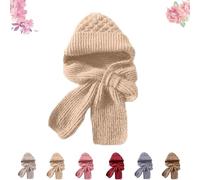 Genérico Friendlyk Winter Versatile Knitted Hooded Scarf for Women, Integrated Ear Protection Windproof Cap-Scarfs, Hat-Scarfs (Beige)