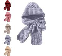 Genérico Friendlyk Winter Versatile Knitted Hooded Scarf, hooded scarf for women, Thickened, Warm And Super Soft (Blue)