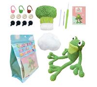 Generico Frog Crochet Kit, Handmade Cartoon Frog Craft, Hand-Woven Frog Kit, Funny Backpack Decoration, Crochet Frog Kit For Kids, Frog Craft Kit, Cartoon Frog Backpack Decor,
