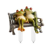 Genérico Frog Garden - 2D Flat Acrylic Sculpture Decor Figurines Statues, Frog Couple Bench Ornament | Frogs Bench Garden Decoration for Backyard, Outside, Bookshelf, Porch